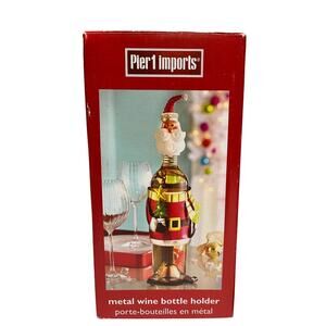 Pier One Santa Metal Wine Bottle Holder/Stand (Bottle Not Included)